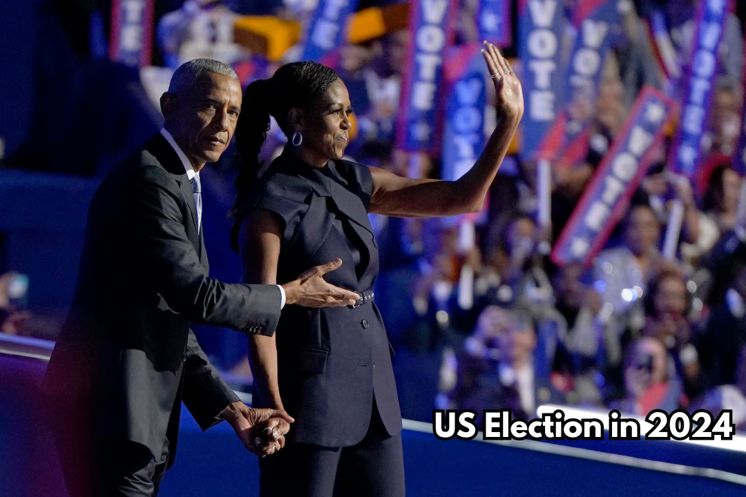 Michelle Obama campaigns with Kamala Harris for the US election in 2024